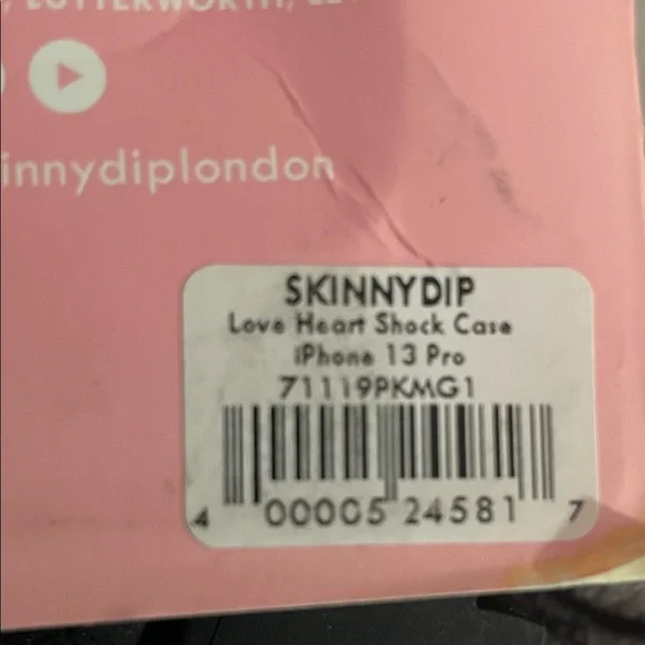 NIB SkinnyDip London Pink Heart iPhone13 Pro Case DropTested Valentine Case - Picture 3 of 3